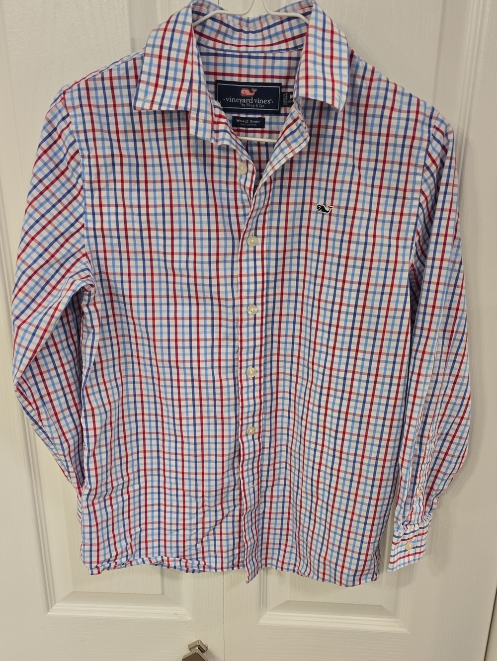 Vineyard Vines Blue & Red Plaid Cotton Button-Down Shirt